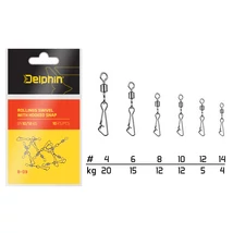 Delphin Rollings swivel with Hooked snap BN/4