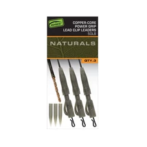 FOX Edges Naturals Copper-Core Power Grip Lead Clip Leaders x3 50LB