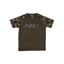 FOX Raglan Khaki/Camo Sleeves T Shirt - S