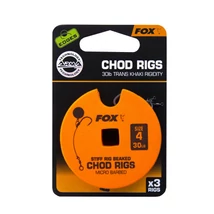 FOX Stiff Chod Rig Standard 3x 30lb size 4 - előkötött végszerelékek