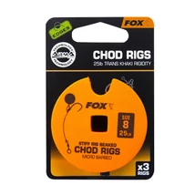FOX Stiff Chod Rig Standard 3x 25lb size 8 - előkötött horogelőke