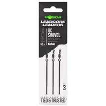 Korda Szerelék Ólomkapoccsal Kable Leadcore Leader QC Swivel 50 cm - Weed