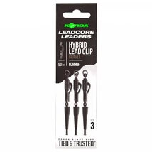 Korda - Előkötött Kable Leadcore Leader Hybrid Lead Clip 50 cm Gravel