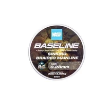 Nash T6002 Fonott Zsinór Baseline Sinking Braid Camo 30lb 0.28mm 600m