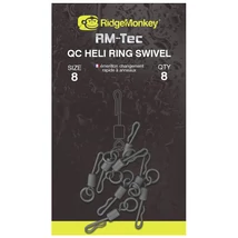 RidgeMonkey RM-Tec QC Heli Ring Swivel size 8 8x karikás gyorskapocs