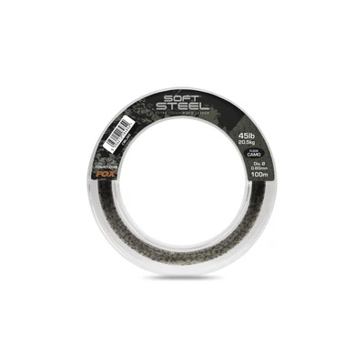 FOX SOFT STEEL FLECK CAMO LEADER 35LB (15.9KG) 0.50MM X 100M