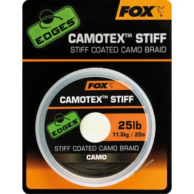 FOX Camotex Stiff Coated Camo 20m 35lb - előkezsinór