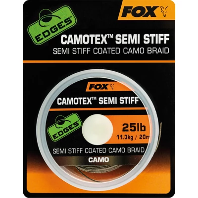 FOX Camotex Semi Stiff Coated Camo 20m 35lb - előkezsinór
